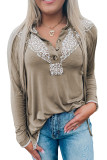 Leopard Patchwork Buttoned Long Sleeve Hoodie