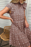 Swiss Dot Ruffle Patchwork Dress Unishe Wholesale
