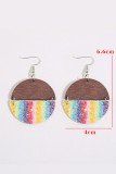 Rainbow Splicing Cirle Earrings MOQ 5pcs