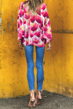 V Neck Floral Loose Cover Up Top
