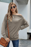 Khaki Ribbed Zip Knit Top