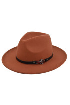 Flat Brim Woolen Jazz Hat with Belt Unishe Wholesale MOQ 3PCS
