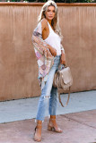 Multicolor Boho Mixed Pattern Open Front Kimono