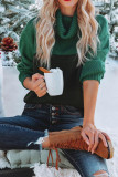 Turtle Neck Color Block Knit Sweaters