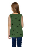 Green Star Print Little Girl Tank