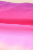 Purple Gradient Color Knotted V Neck Bikini Swimsuit