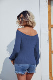 Cold Shoulder Halter Plain Knit Sweaters