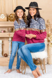 Mommy & Me Leopard Sequin Patchwork Girl's Hoodie