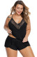 Black Plus Size Pajamas Cami Shorts Set