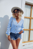 Stripe in Stripe Open Button Short Sweater Cardigans