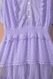 Purple Luminous Dawn Lace Gown