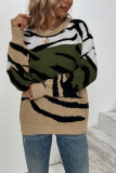 Tiger Stripe Knit Pullover Sweaters