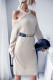 Apricot Cold Shoulder Halter Sweater Dress