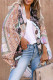 Multicolor Boho Mixed Pattern Open Front Kimono