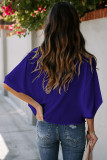 Blue Draped Blouse