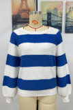 Color Block Striped Loose Pullover Sweaters