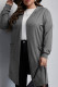 Plus Size Front Open Pocket Cardigan with Hood