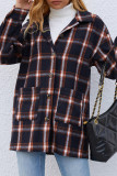 Button Pockets Plaid Shacket Coat