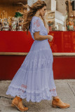 Purple Luminous Dawn Lace Gown
