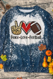 Peace Love Football Print Long Sleeve Top Women UNISHE Wholesale