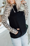 Leopard Print Patchwork Hoodie