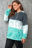 Green Gradient Colorblock Pullover Hoodie