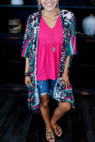 Multicolor Cow Serape Aztec Print Kimono Cardigan