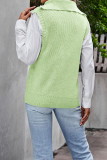 Solid Color Sleeveless Zipper Knitting Sweater Vest