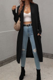 Plain Long Length Open Sweater Cardigans