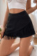 Black Tassel Denim Shorts