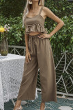 Solid Halter Crop Top & Pants 2PCS Set Unishe Wholesale