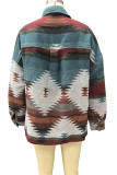 Aztec Print Button Closure Long Sleeve Shacket Women UNISHE Wholesale