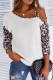 Leopard Splicing Cut Out One Shoulder Blouse