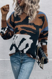 Color Block Tiger Striped Pullover Sweaters