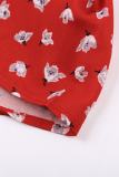 Red Floral Smock Tank