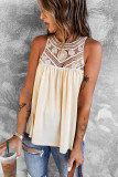 Apricot Crochet Lace Tank Top