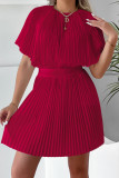 Bat sleeve Short Sleeve Ruched dress