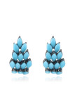 Turquoise Alloy and Stones Boho Earrings MOQ 5pcs