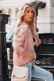 Apricot Shiny Satin Buttons Shirt