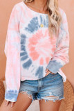 Pink Tie Dye Pullover Long Sleeve Top