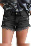 Black Short Jeans with Tassel