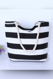Stripes Print Canvas Bag MOQ 3PCS