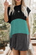 Green Colorblock Twisted Mini Dress