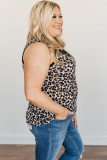 Plus Size Lace Leopard Tank Top