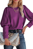 Purple Satin Cuffed Sleeve Top
