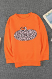 Halloween Pumpkin Print Parent-child Matching Girls Pullover Sweatshirt