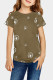 Brown Dandelion Print Little Girl Tee