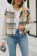 Drawstring Hooded Button UP Plaid Coat Annishe Boutique Wholesale