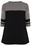Colorblock 3/4 Sleeve Plus Size Top