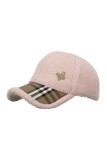 Plaid Contrast Fleece Baseball Hat MOQ 3pcs